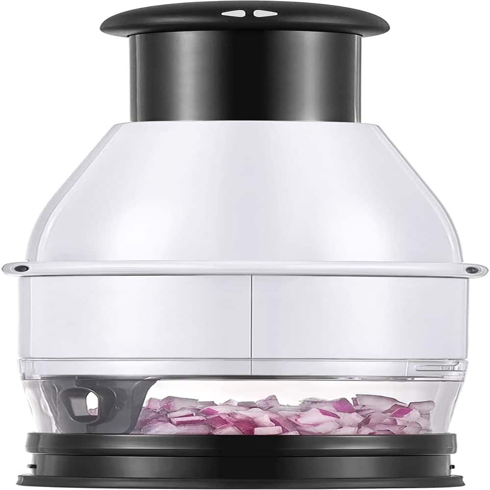 PARKER SLATER - Veggie Onion Garlic Nut Chopper Dicer, Easy to Clean Manual, Dishwasher Safe - White