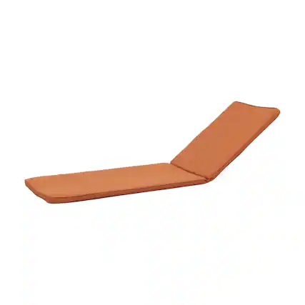 Front. Ecooso - Outdoor Chaise Lounge Cushion with Water-Resistant Fabric, Removable Cover, Safety Zippers, Weather-Resistant Design - Orange.