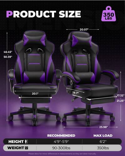 GTPlayer Gaming Chair with Footrest Big and Tall Racing Style GTPlayer Gaming Chair with Footrest Big and Tall Racing Style