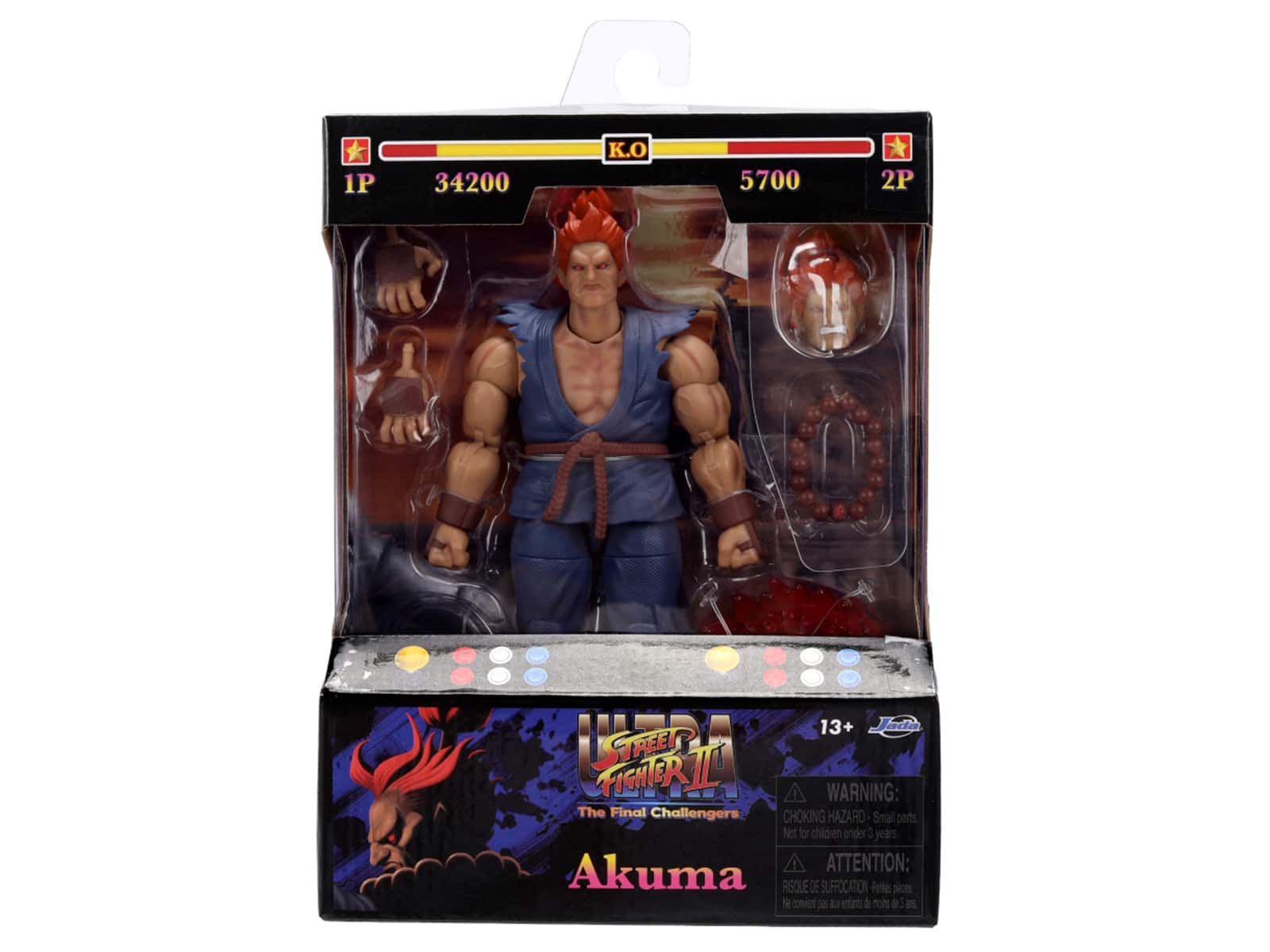 Jada - Akuma 6 Inch Moveable Figure Ultra Street Fighter II The Final Challengers with Accessories - Multicolor