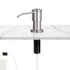 Front. VEVOR - Soap Dispenser for Kitchen Sink, Stainless Steel Built in Sink Soap Dispenser with 47" Extension Tube Kit - Silver.