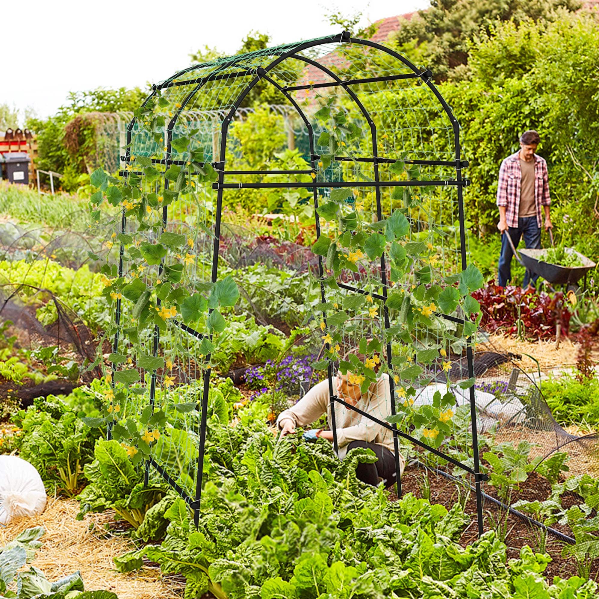 arch セット Costway 7.5FT Garden Arch Trellis Outdoor Plant Support Archway