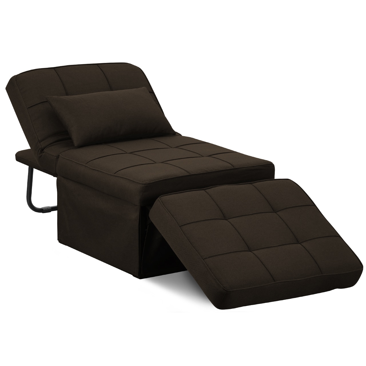 Ainfox - Sofa Bed Breathable Linen Couch Bed with Adjustable Backrest Convertible Chair for Living Room Apartment Office - Brown