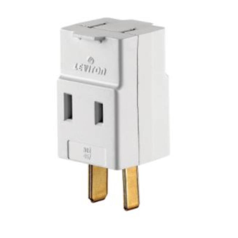 Front. Leviton - Leviton Non-Grounded 3 outlets Outlet Adapter 1 pk.