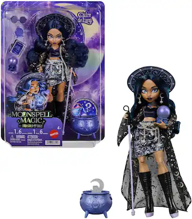 Claire de Luna AI SURPRISE! MOONSPELL MAGIC BY MONSTER HIGH 4+ CONTAINS 1.6 a - 1 Poupato 6 MATTEL M WARNING: ATTENTION CHOONGHA NAR Snauar DANGER D'TOUFFEMENT a 2 - - A i s - a - a nom EPEN 3/918 A A 2