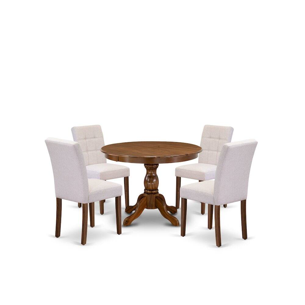 Angle. East West Furniture - 5 Piece Kitchen Table Set - Brown.