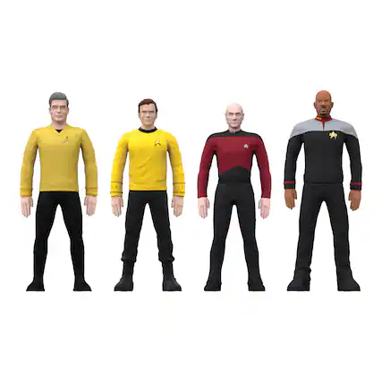 Front. TCG Toys - FleXfigs: Star Trek Captains - 4 Character Pack - Ages 3+.