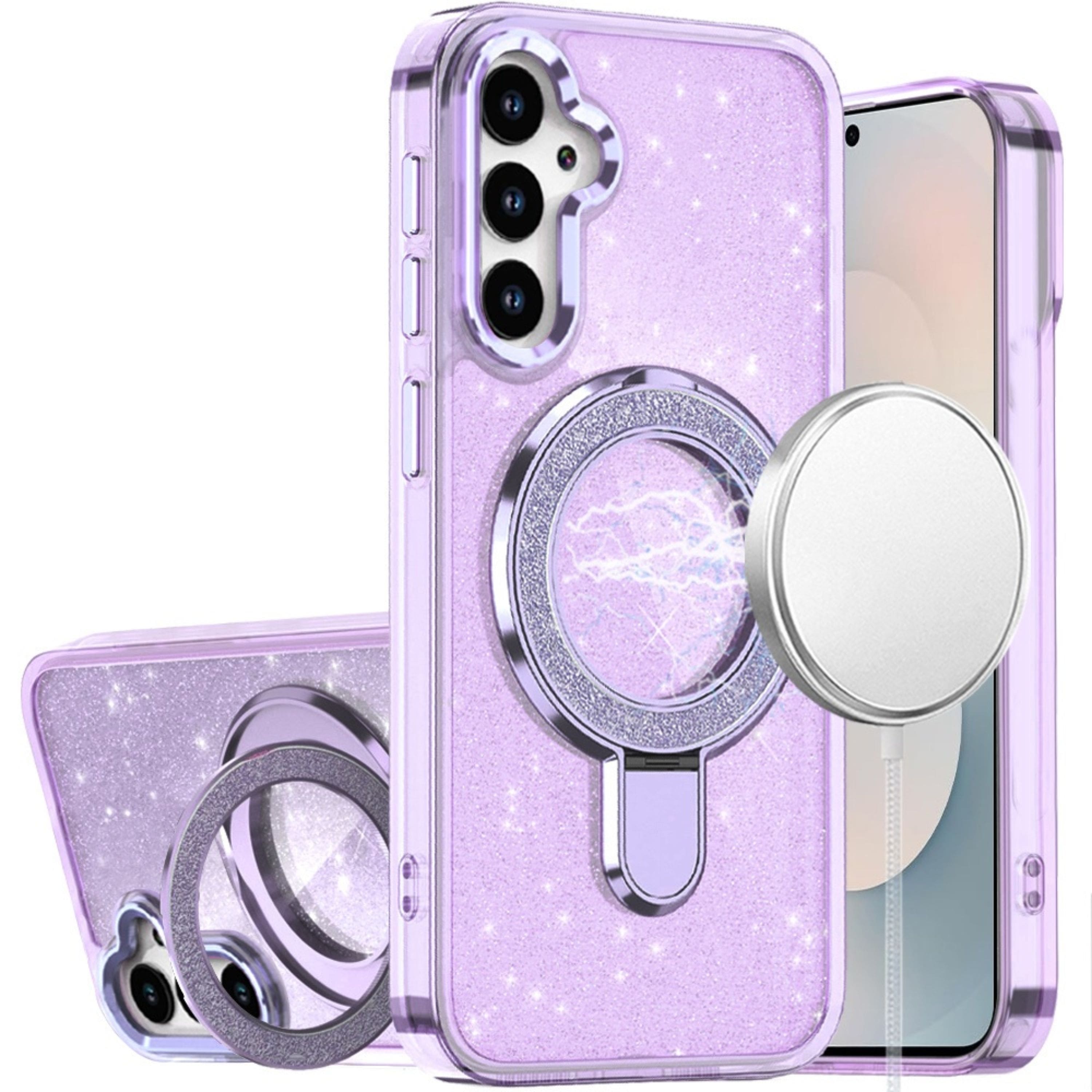 Kitcheniva - Translucent Glitter Magnetic Circle Case With Tempered Glass For Samsung S26 Plus - Light Purple price history on PriceWatchPro