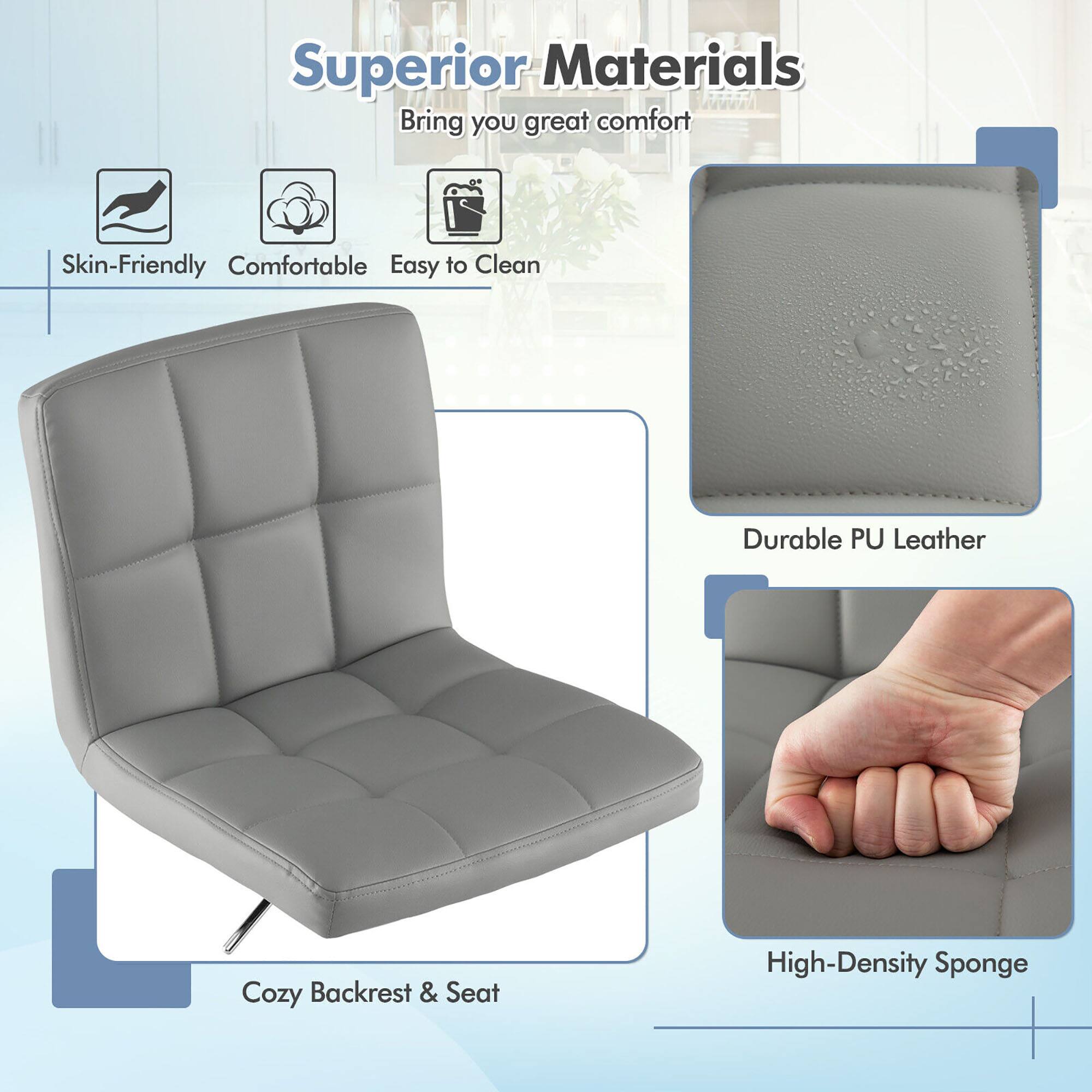 Superior Materials

Bring you great comfort

Skin-Friendly
Comfortable
Easy to Clean

Durable PU Leather
Cozy Backrest & Seat

High-Density Sponge