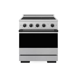 ZLINE - Autograph 30 in. 4.2 cu. ft. Marino Freestanding Induction Range with 4 Burners in Satin Steel with Black Accents - Satin Stainless Steel