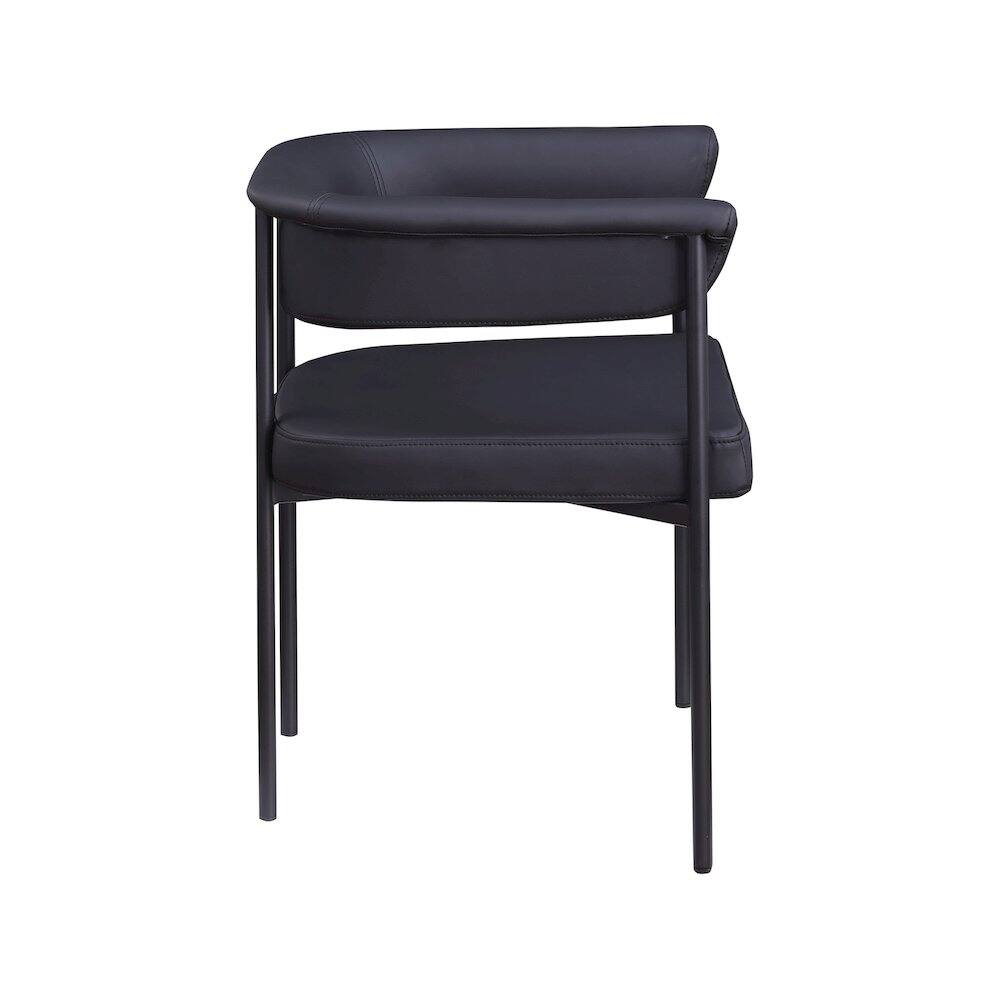 Alt View 2. Meridian Furniture - Malin Black Vegan Leather Dining Chair, Set of 2 - Black.