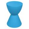 LeisureMod - Boyd Modern Round Hourglass Accent Side Table, Drum Storage Table with Ribbed Base for Indoor/Outdoor - Blue