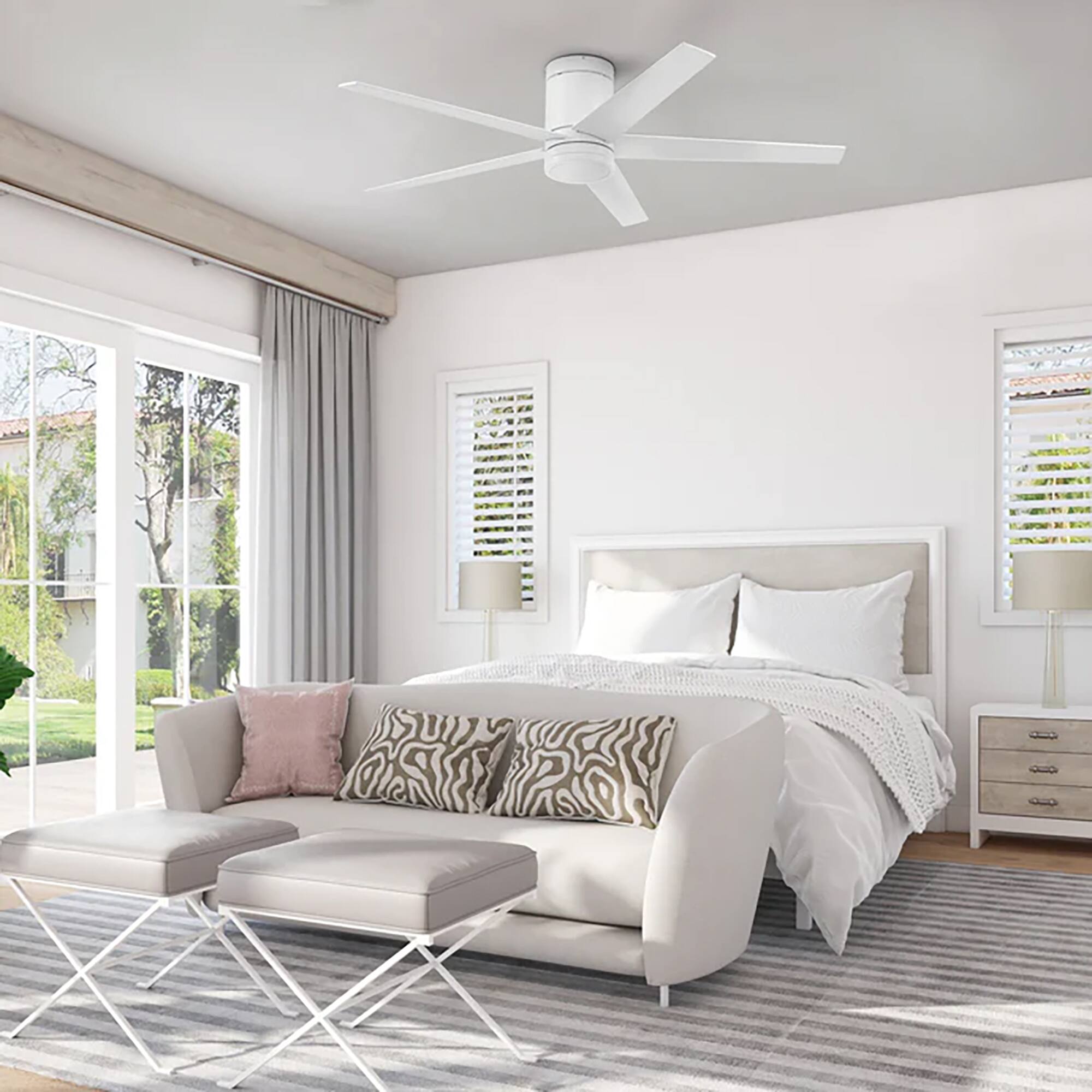 Alt View 7. Honeywell - Honeywell 52" Ceiling Fan LED Light Remote Control Indoor Airflow Fixture, White - White.