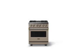 Viking - 30"W. 4 Burner Pro5S 4.7 Cu. Ft. Freestanding Sealed Dual Fuel Convection Range-Nantucket/Brushed Brass - Nantucket