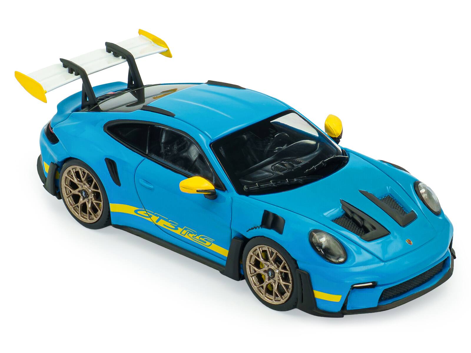 Alt View 5. Solido - 2023 Porsche 911 (992) GT3 RS "Tribute to 24 Hours of Daytona 2003" Riviera Blue with Yellow 1/43 Model Car by Solido.
