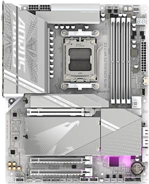 GIGABYTE - X870 AORUS ELITE WIFI7 ICE (Socket AM5) AMD X870 ATX DDR5 Wi-Fi 7 Motherboard - White