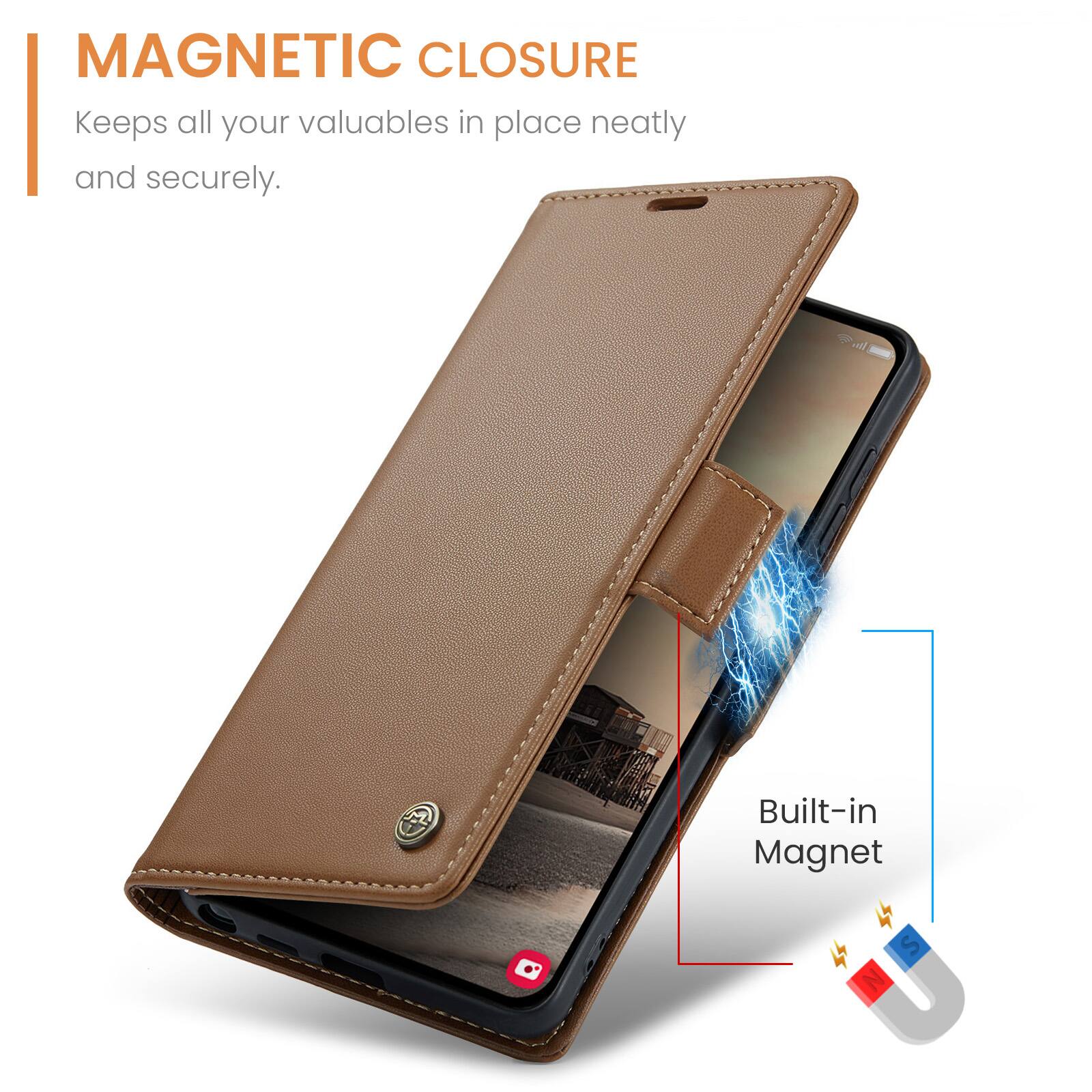 MAGNETIC CLOSURE  
Keeps all your valuables in place neatly and securely.  
Built-in Magnet