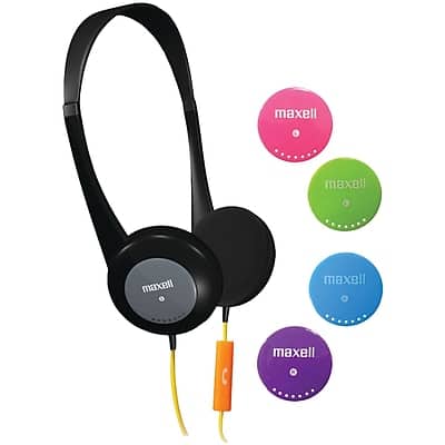 Maxell - Action Kids On-Ear Headphones with Microphone, Multicolor - Mutlicolor