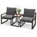 Front. Costway - 3 PCS Patio Furniture Set with Soft Cushions Aluminum Frame Weatherproof Outdoor - Gray.