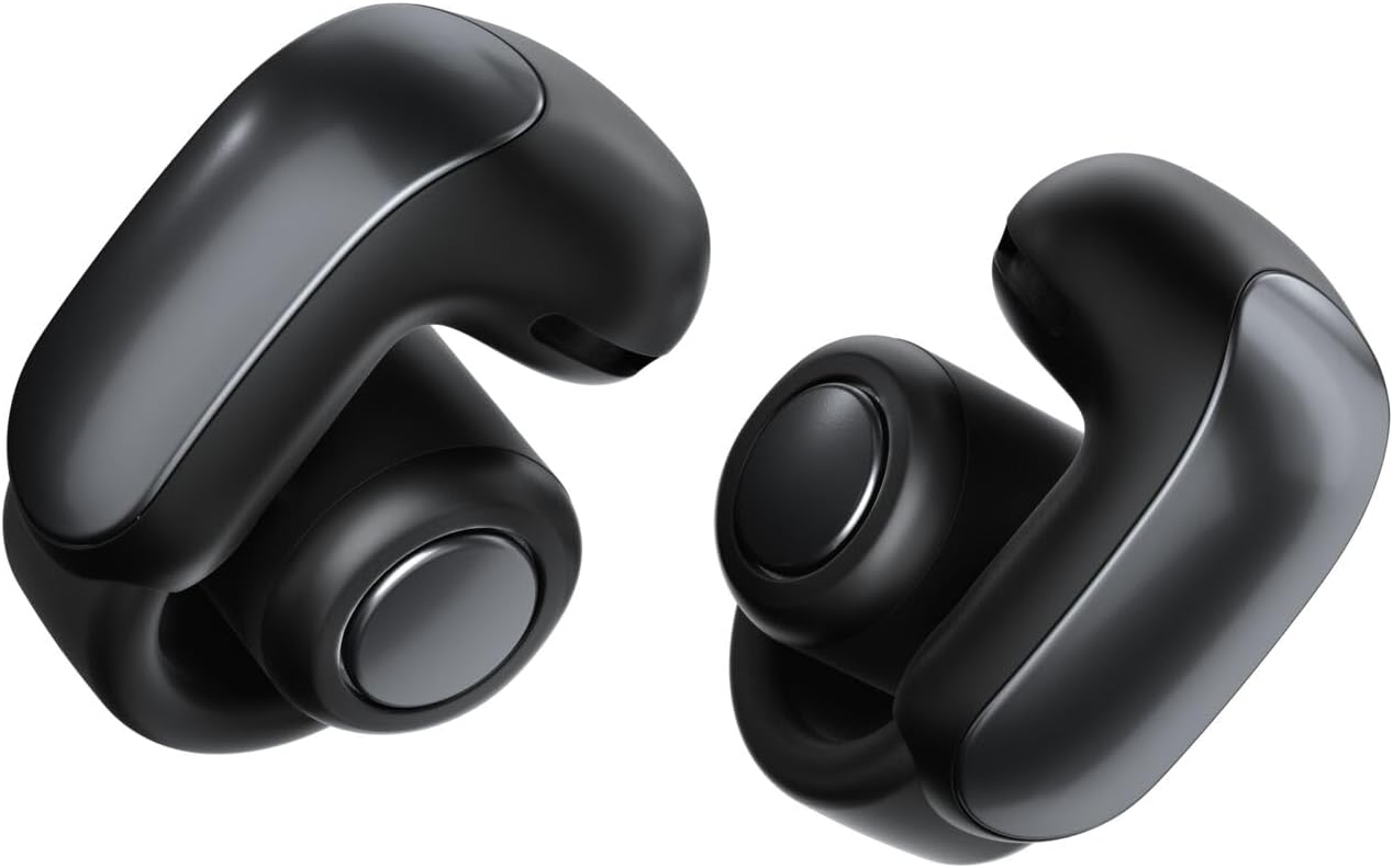Angle. Bose - Bose Ultra Open Earbuds Bundle with Fast Charger -Water Resistant, Up to 48 Hrs of Playtime, (Black) - Black.