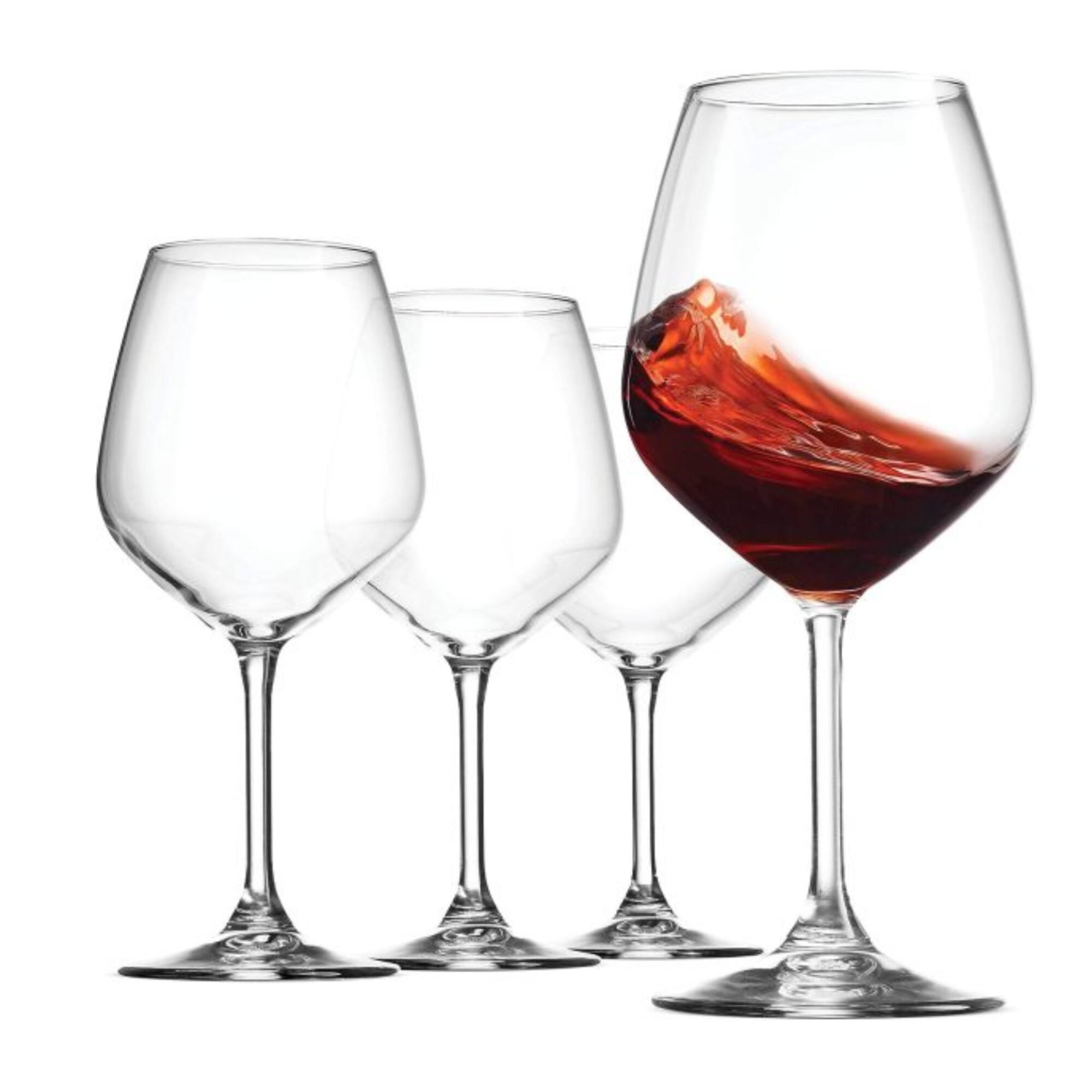 Front. Bormioli Rocco - Bormioli Rocco Red Wine Glasses Set of 4, 18 Oz Stemware, Lead-Free, Dishwasher Safe - Clear.