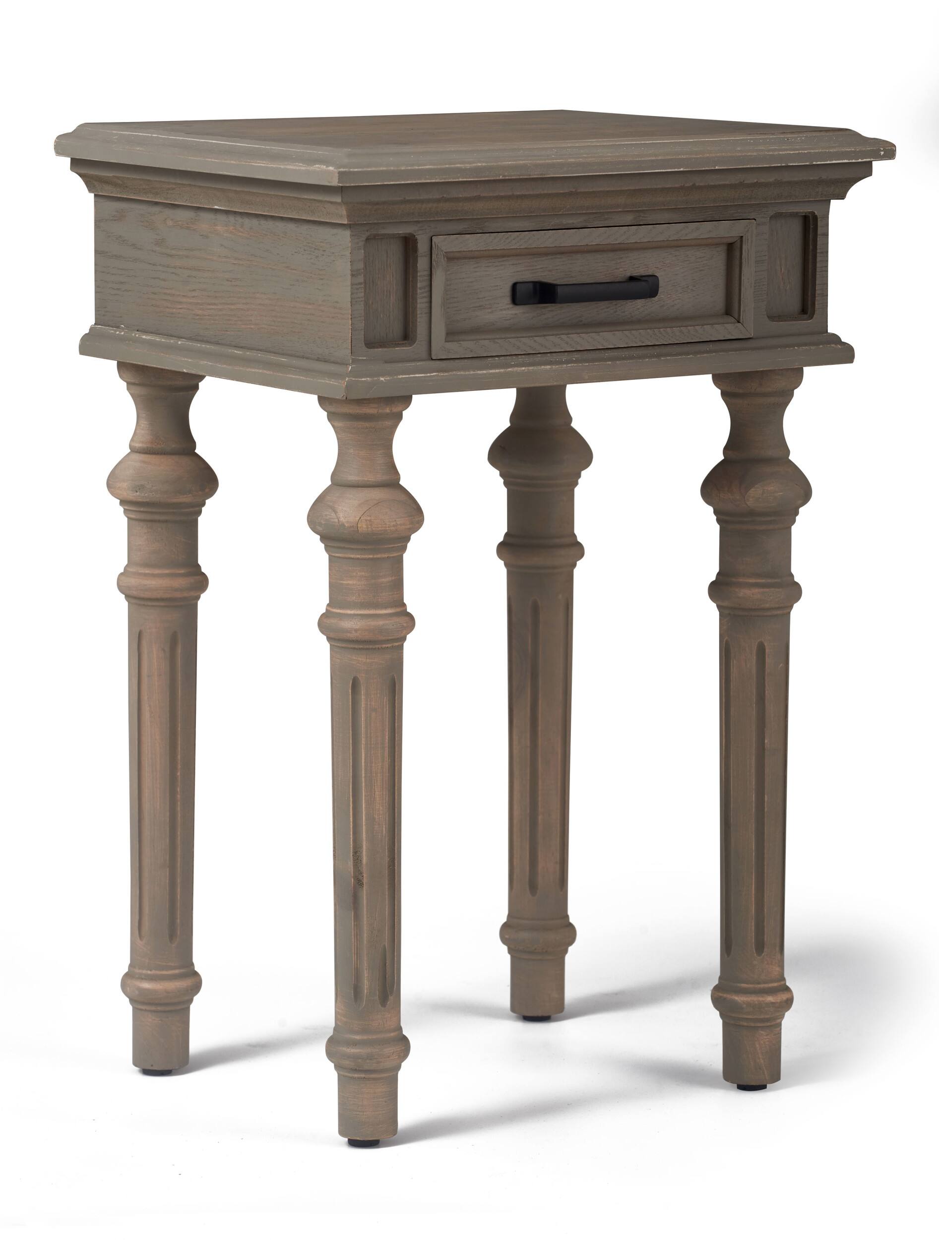 Alt View 12. Finch - Cassatt 1 Drawer Side Table - Gray.