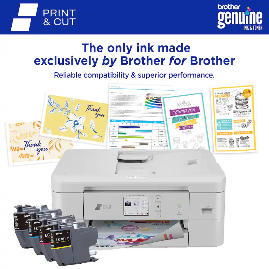 Brother Stack Copies Brother Print & Cut MFC J1800DW Wireless Color All in One Inkjet ...