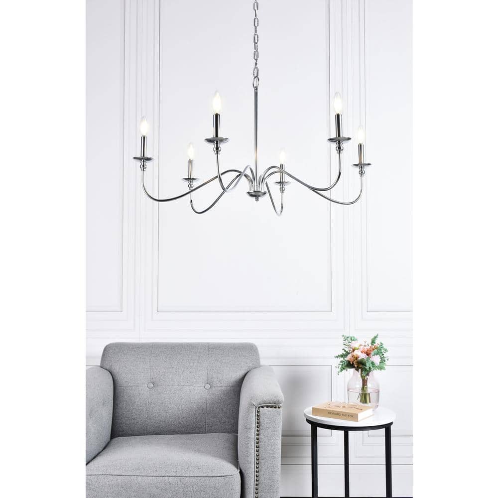 Living District - Rohan 6 lights chandelier - Polished Nickel price history on PriceWatchPro