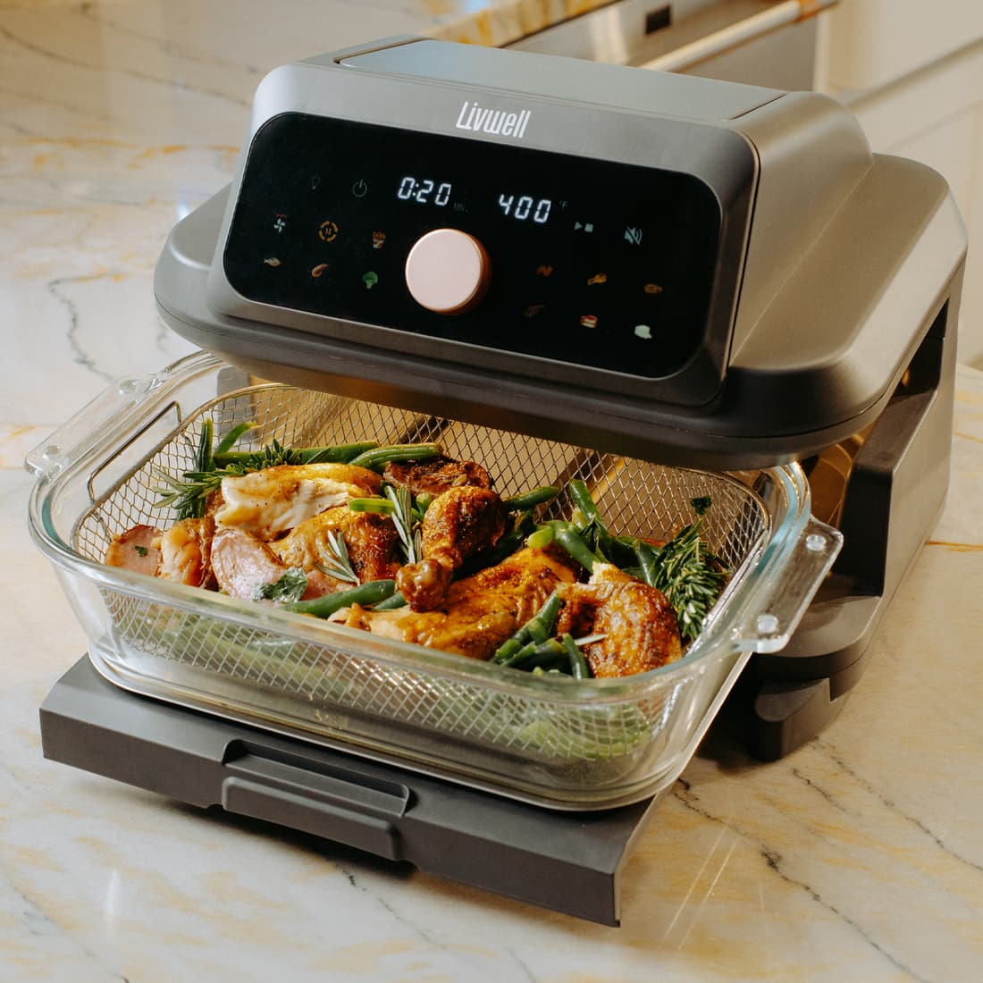 Livwell 6 Quart Glass Container Air Fryer - Thumbnail 3