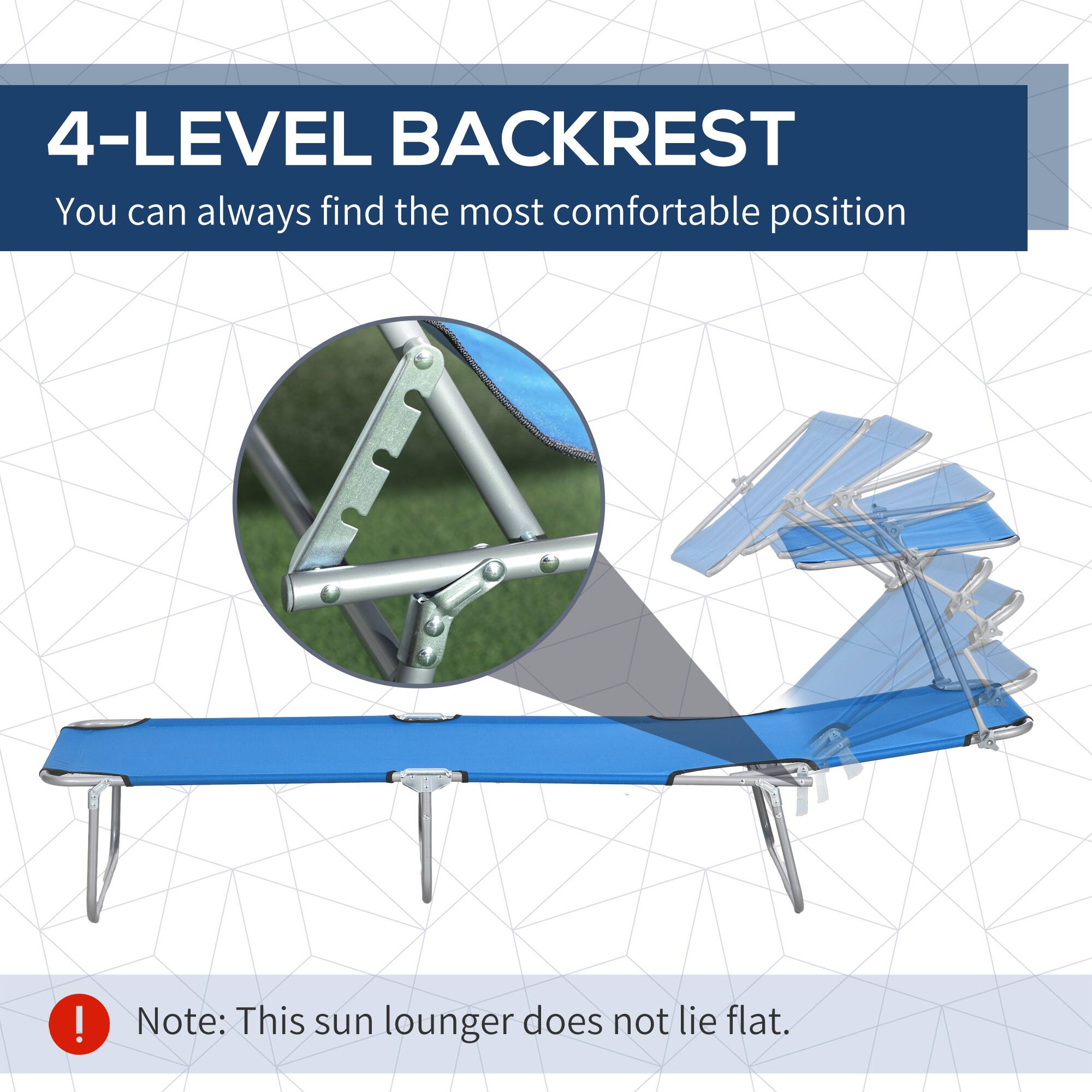4-LEVEL BACKREST  
You can always find the most comfortable position.

Note: This sun lounger does not lie flat.