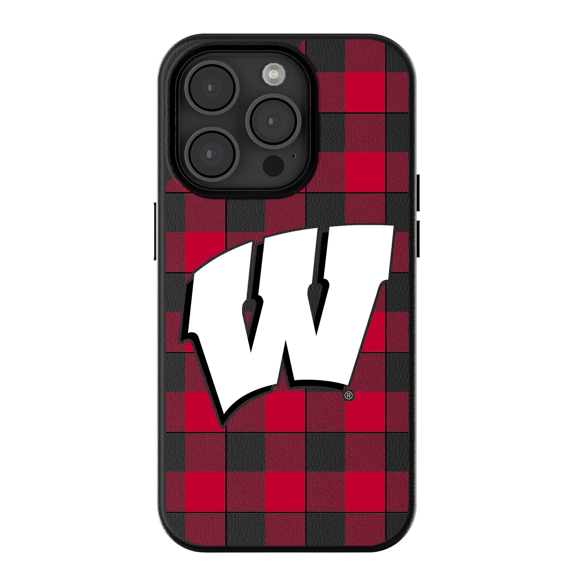 Keyscaper - NCAA - Wisconsin Badgers Plaid Magnetic Bump iPhone Case - 16 - Black price history on PriceWatchPro