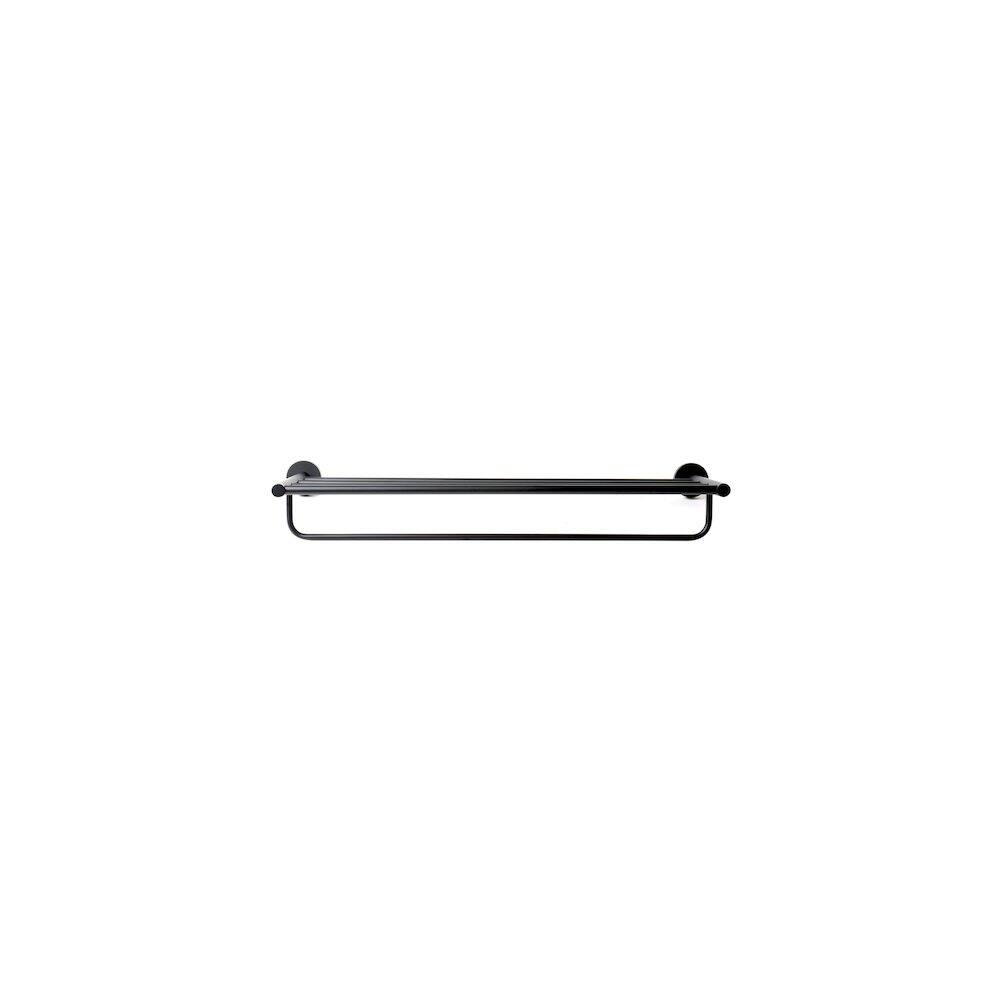 Left. Alfi - Black Matte 26" Towel Bar & Shelf - Black.
