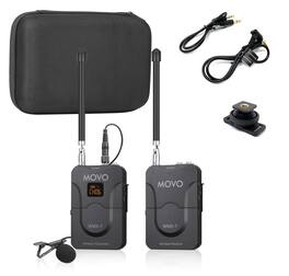 MOVO - WMX-7 VHF 12-Channel Wireless Lavalier Microphone System Compatible with DSLR Cameras, Camcorders, Smartphones