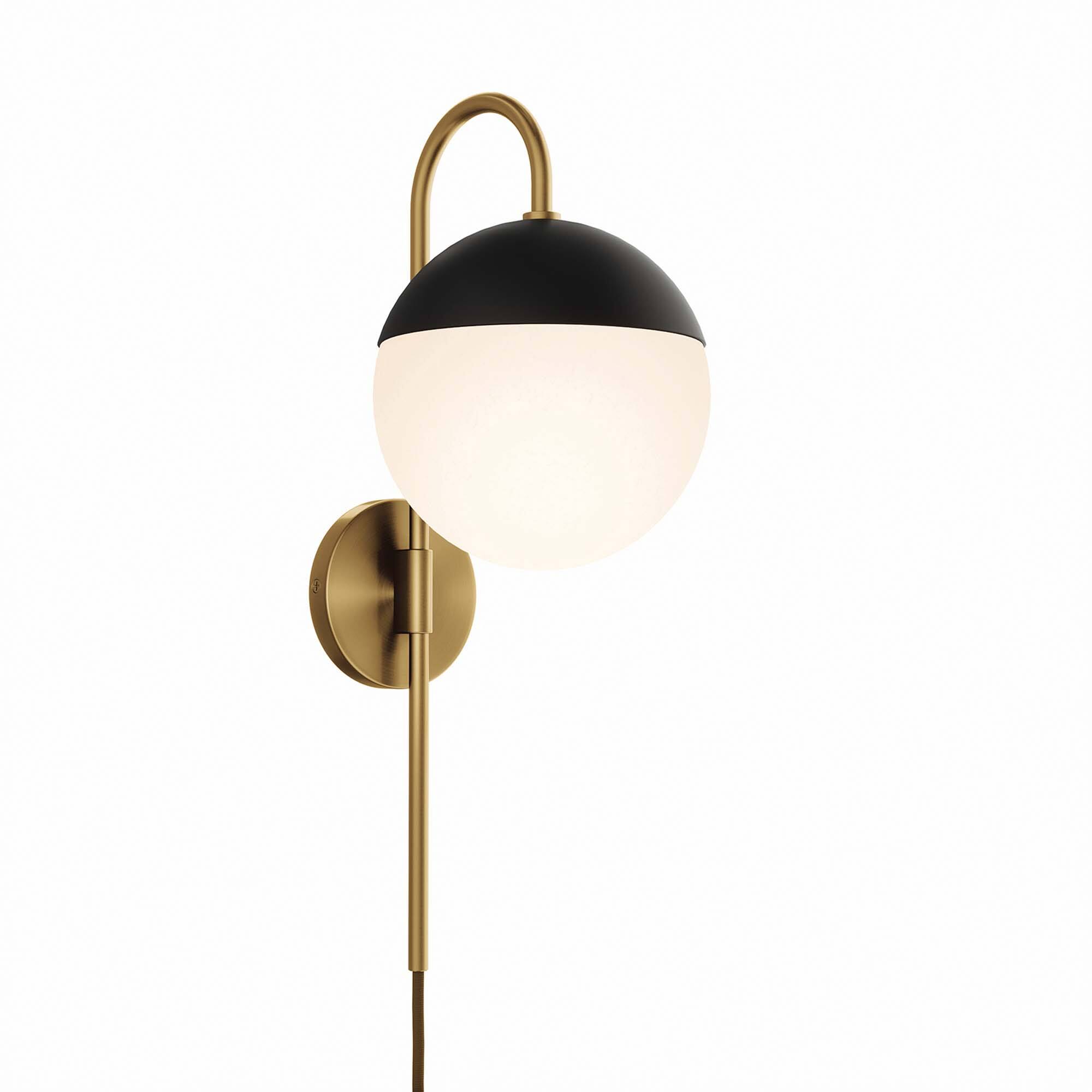 Alt View 2. Modway - Stellar 1-Light Wall Sconce by Modway - Opal Satin Brass.