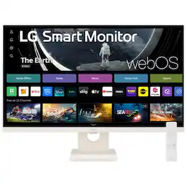 LG - Refurbished Excellent - 27" MyView Smart Monitor 1920 x 1080, 14ms, HDMI, USB-A, Built-in Speakers, HDR10, Flicker Safe & Reader Mode 27SR50F - White