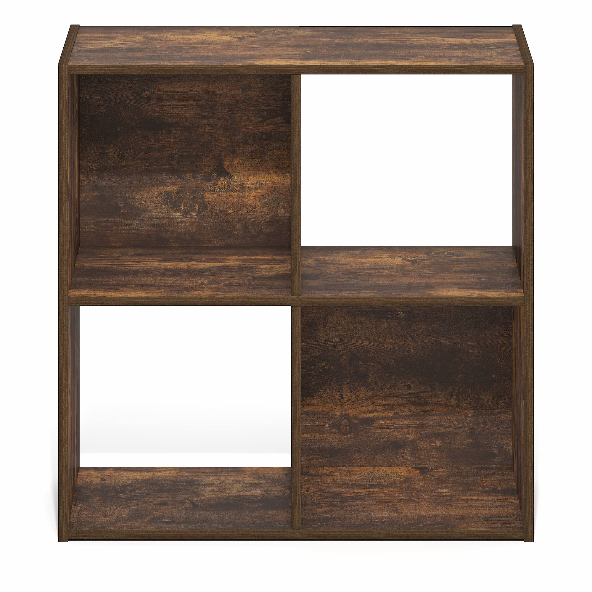 Alt View 6. Furinno - PELLI Book Shelf, 4 Cube Bookshelf, 2 x 2 Storage Organizer Cabinet, 11.6 x 24.2 x 24.2 - Amber Pine.