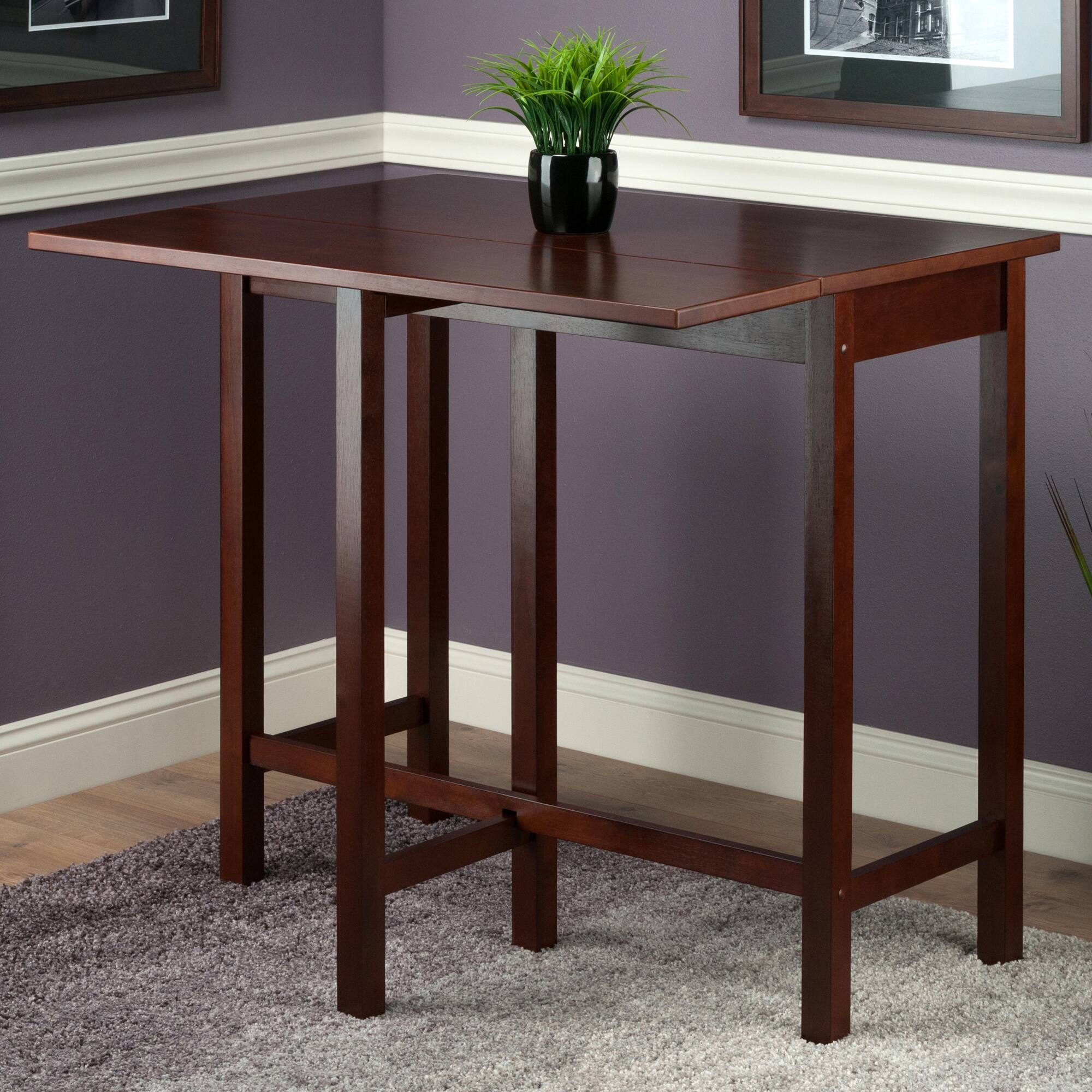 Alt View 1. Winsome Wood - Lynnwood Drop Leaf High Table - Walnut.