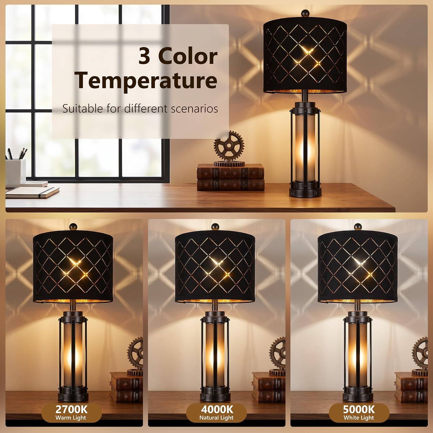 3 Color Temperature  
Suitable for different scenarios  
2700K Warm Light  
4000K Natural Light  
5000K White Light