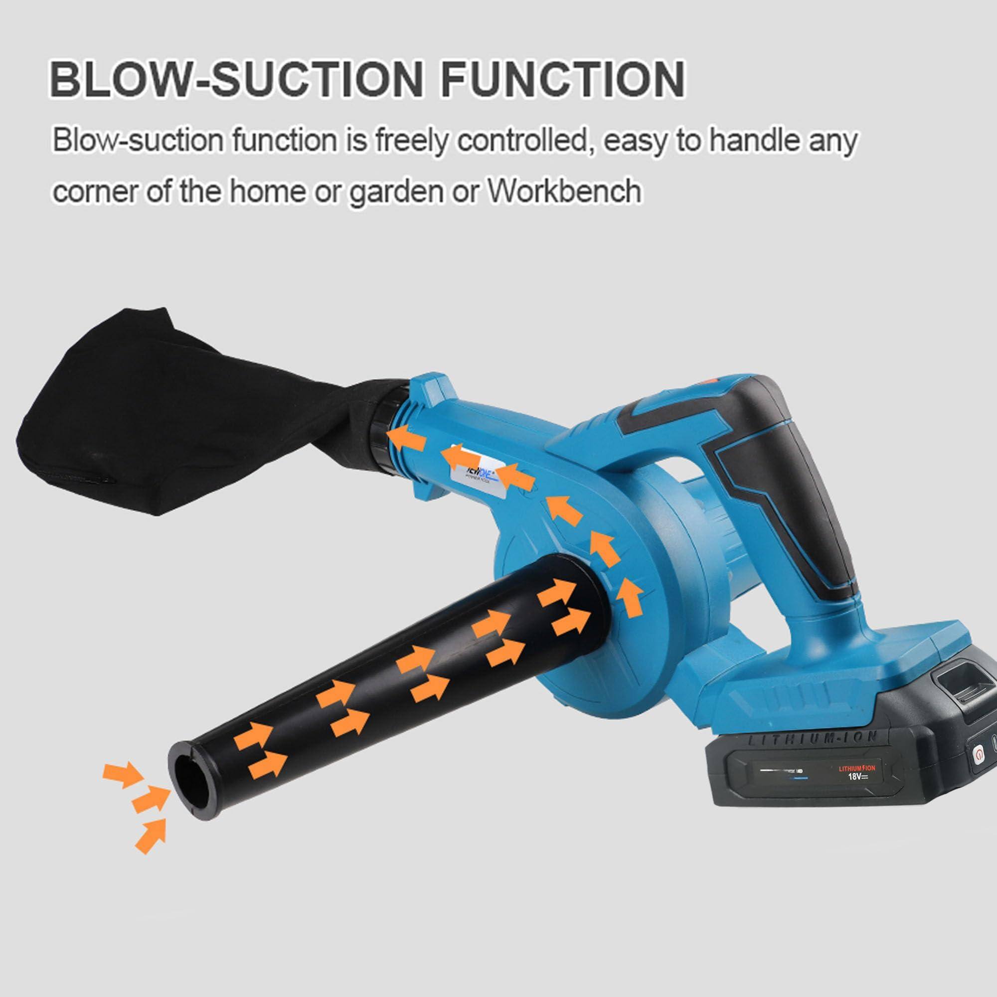 BLOW-SUCTION FUNCTION

Blow-suction function is freely controlled, easy to handle any corner of the home or garden or Workbench