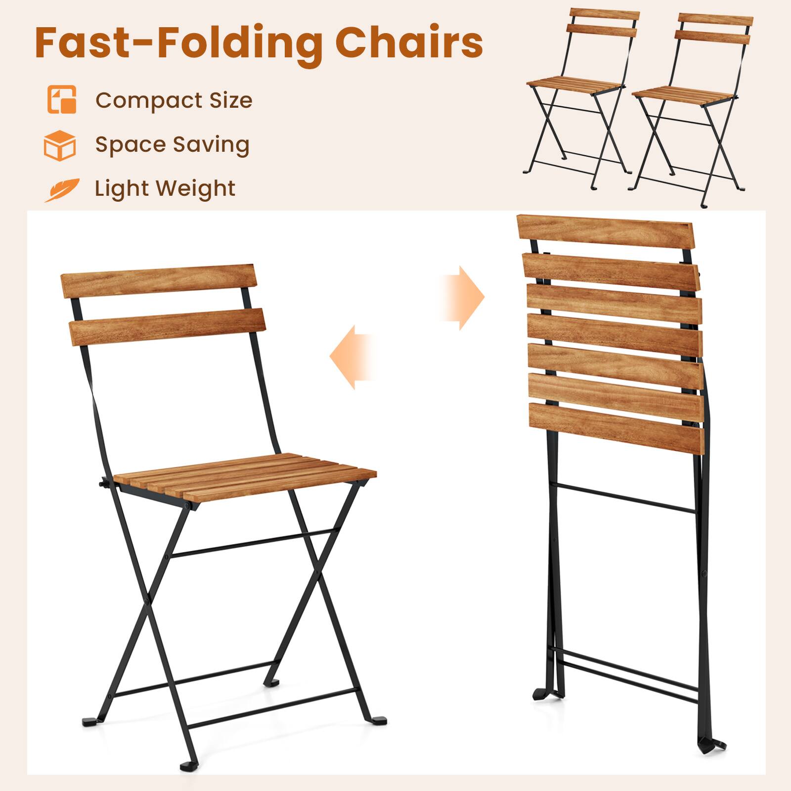 Fast-Folding Chairs Compact Size Space Saving Light Weight