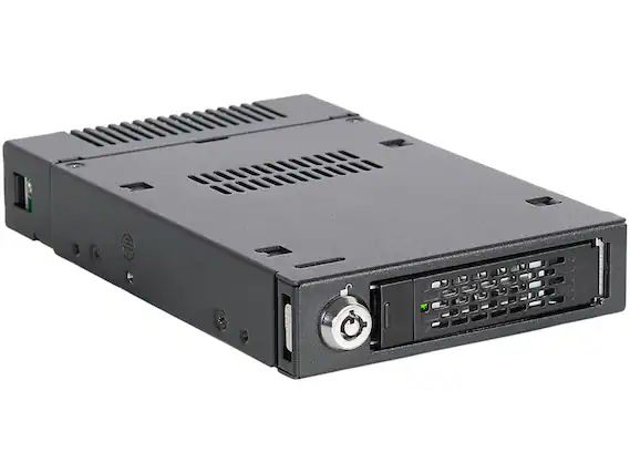 Front. Icy Dock - ICY DOCK ToughArmor MB601M2K-1B M.2 PCIe NVMe SSD Mobile Rack for External 3.5" Drive Bay.