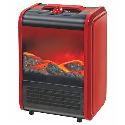 Front. Optimus - Optimus Electric Flame Effect Mini Fireplace Heater - Red.