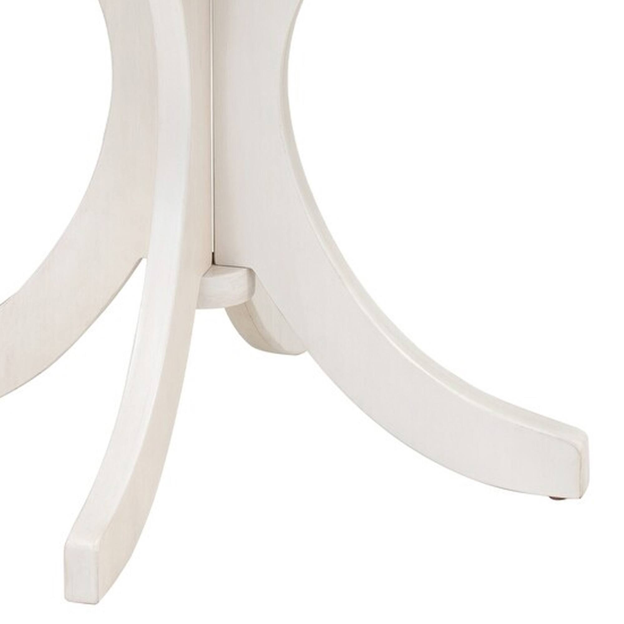 Alt View 2. Manhattan Lane - Aria Dining Table, 47 Inch Round Walnut Brown Top, White Flared Base - White, Dark Walnut Brown.