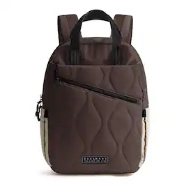 Bagsmart - Paz 23L Quilted Travel Backpack Lightweight Water-Repellent Daypack for 15.6 Inch Laptop Work School Underseat - Coffee