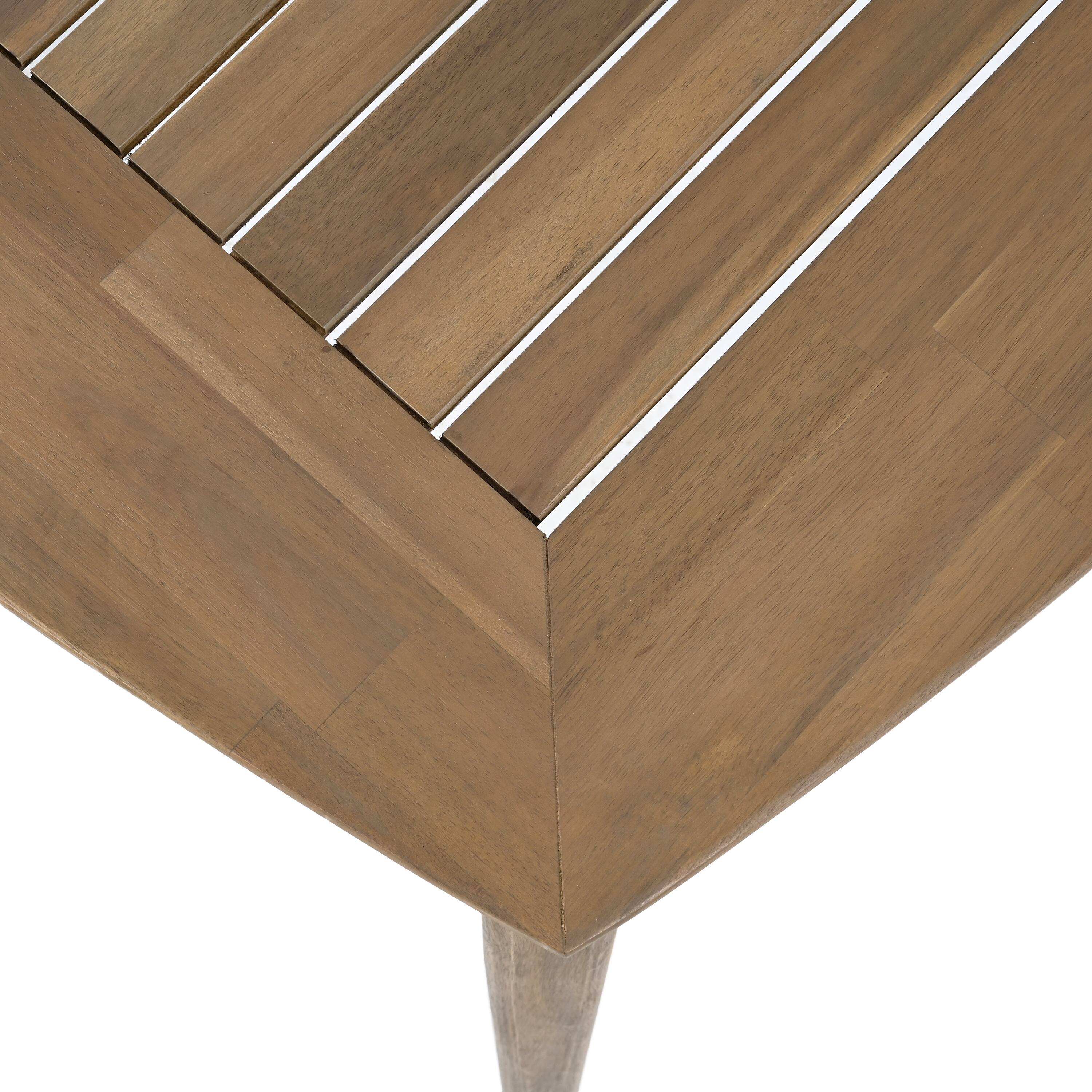 Alt View 5. Mondawe - Acacia Wood Dining Table 8-Person Outdoor Table - Light Brown.