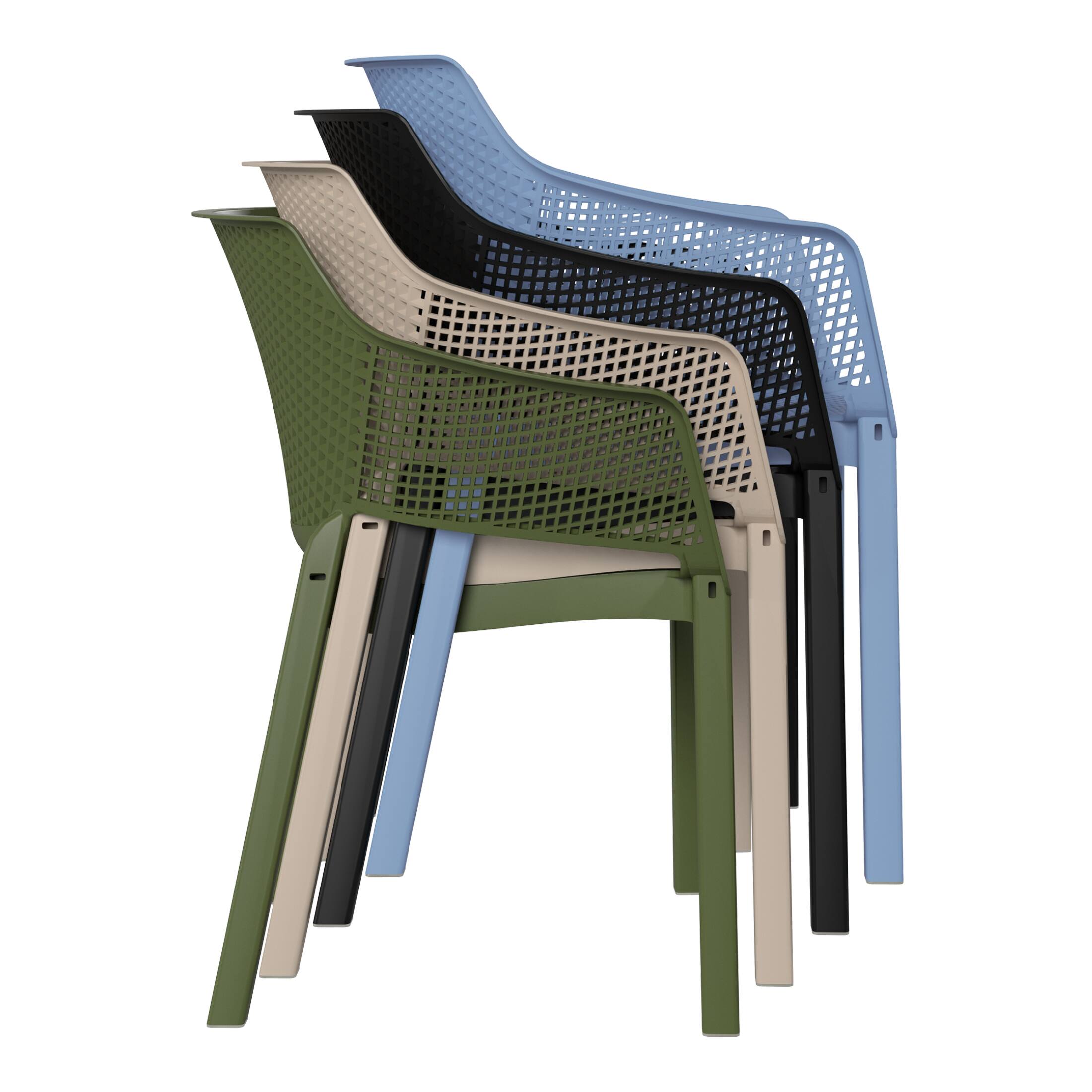 Alt View 1. WestinTrends - WestinTrends Playa Outdoor Modern Stackable Plastic Resin Patio Dining Armchair (Set of 4) - Black.