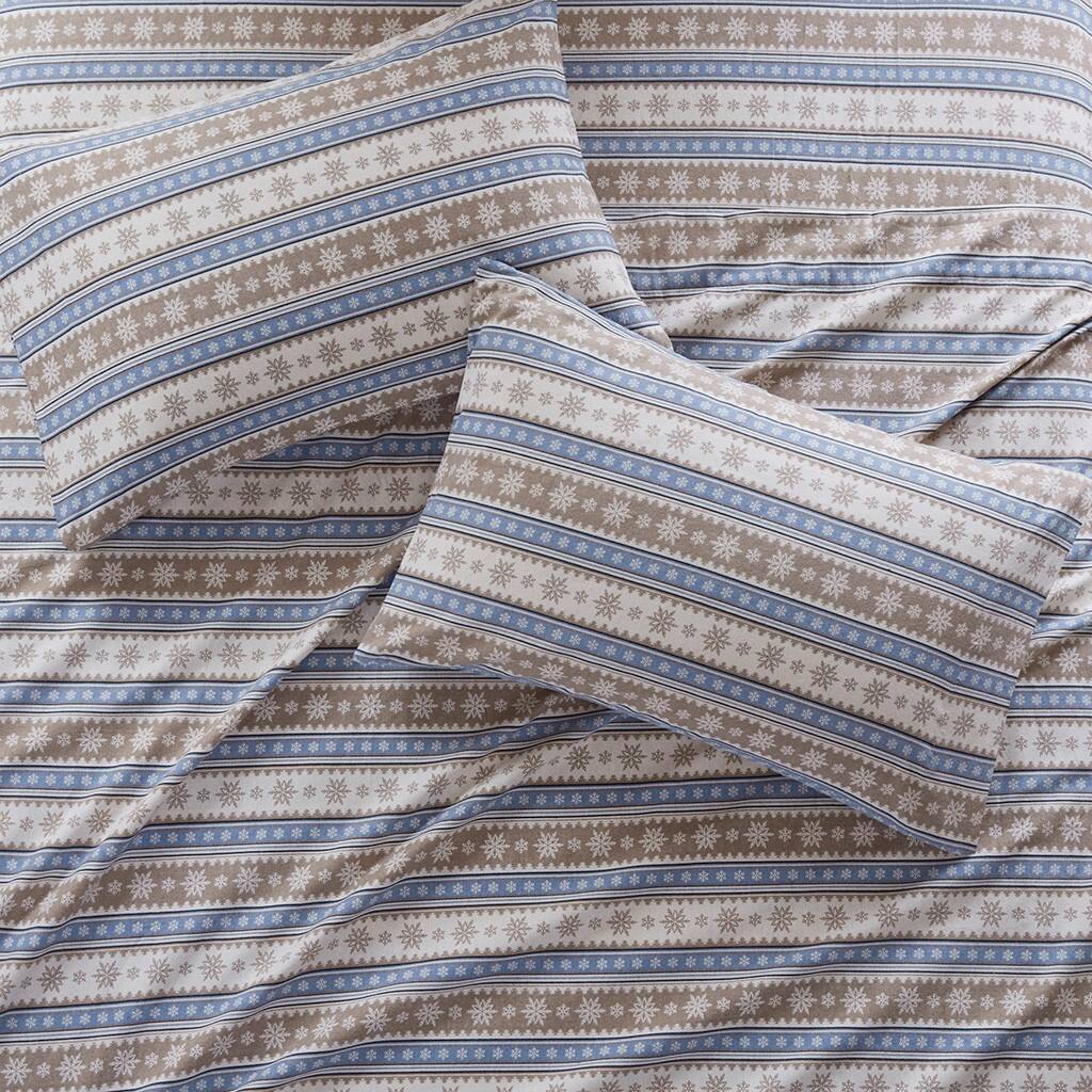 Alt View 3. Gracie Mills - Gracie Mills Kayce Flannel Sheet Set - Blue Snowflake.