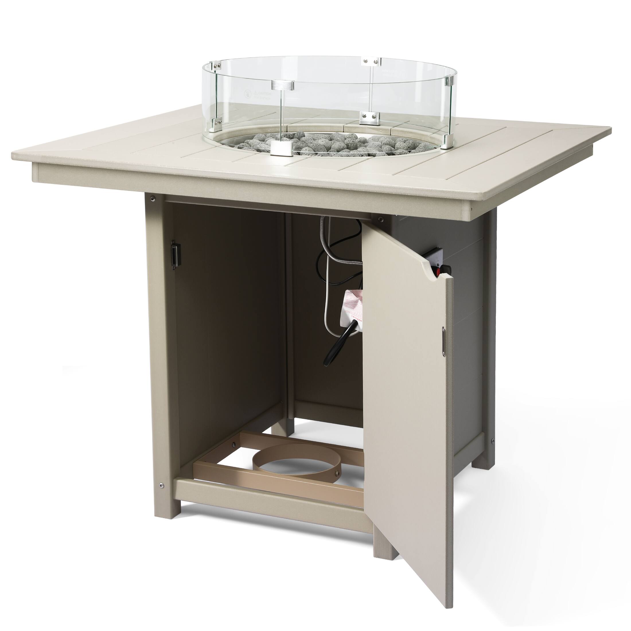 Left. WestinTrends - WestinTrends Helios 42" Modern Outdoor Patio Gas Propane Square Fire Pit Table.