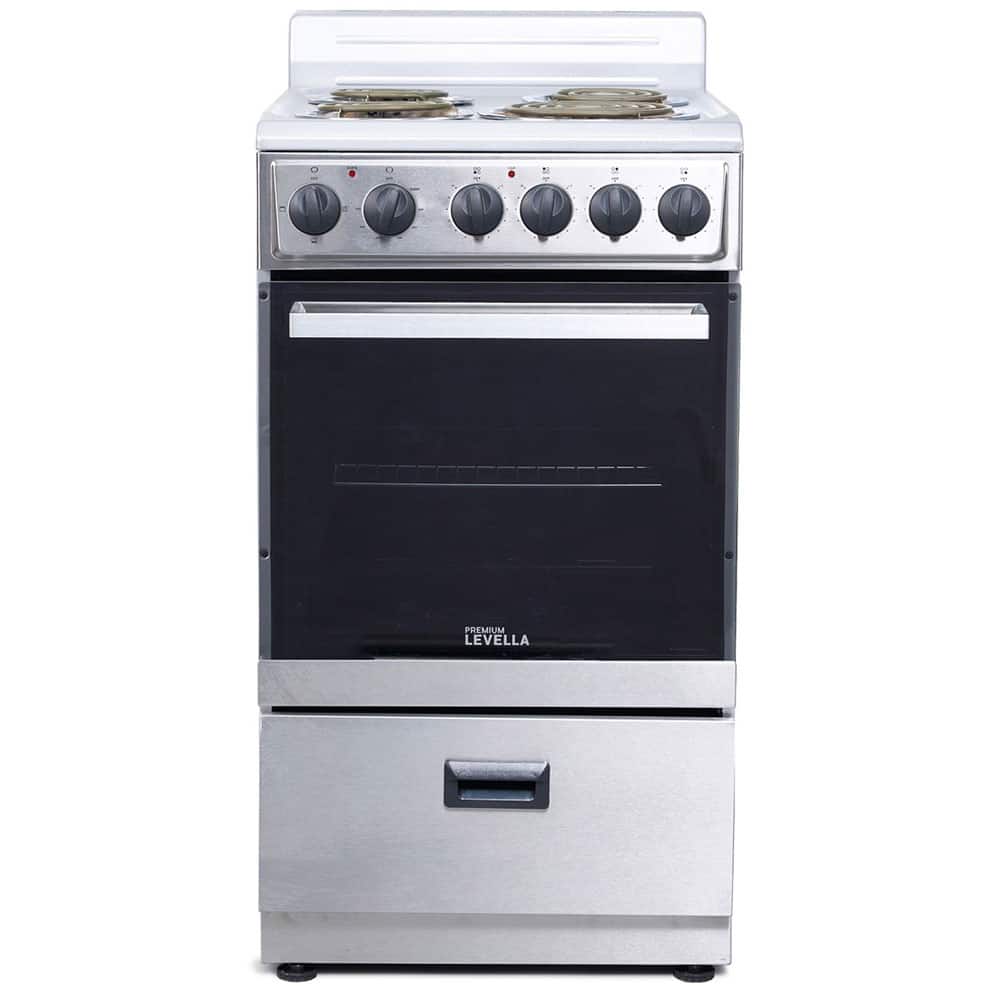 Premium Levella - 20″ 4-Burner Portable Electric Stove - Stainless Steel
