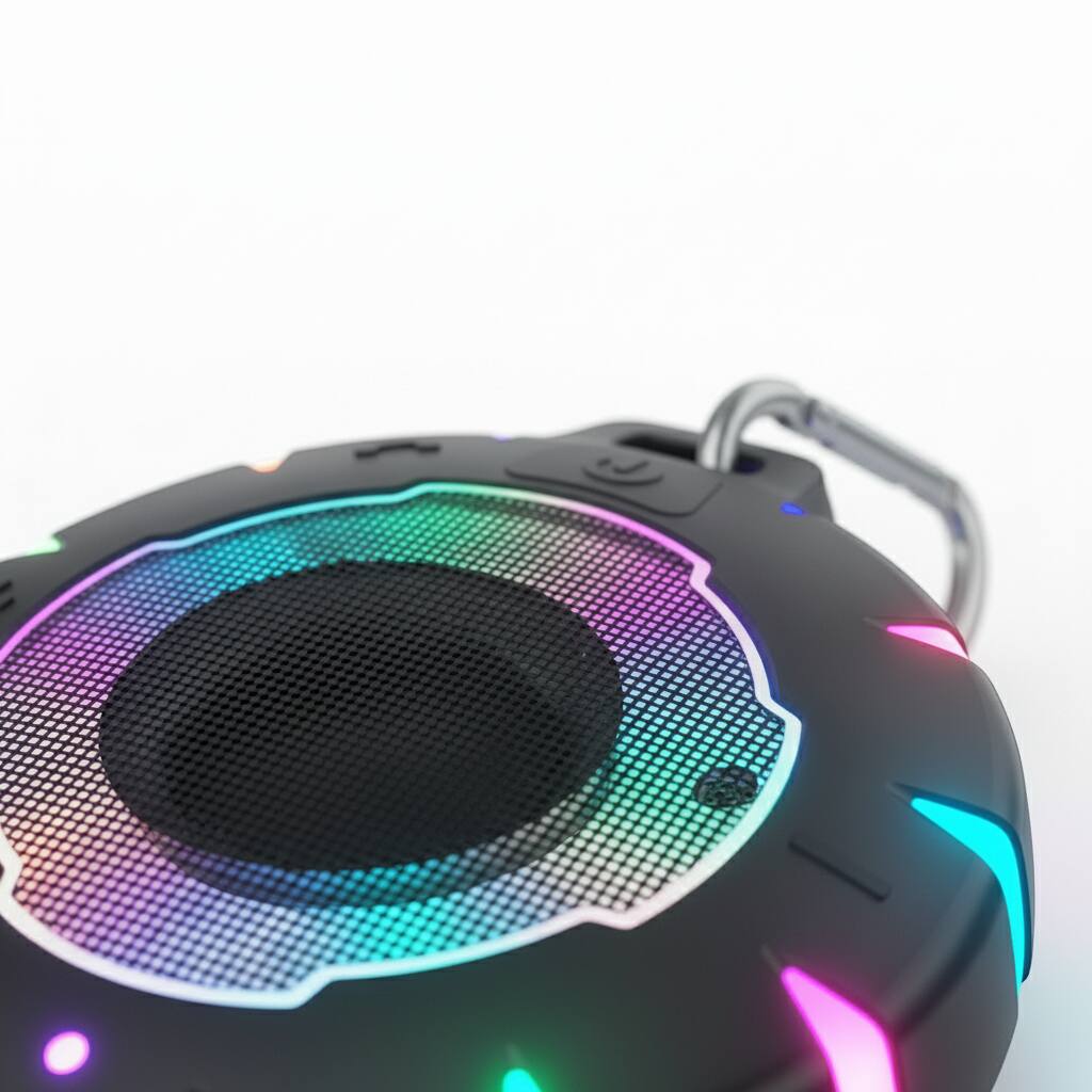 Left. Dazzed Corner - Durable Waterproof Bluetooth Shower Speaker - Black.